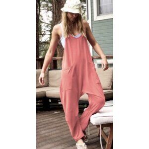 FREE PEOPLE FP Movement Women's Hot Shot Jumpsuit Romper Rusted Coral Sz Small